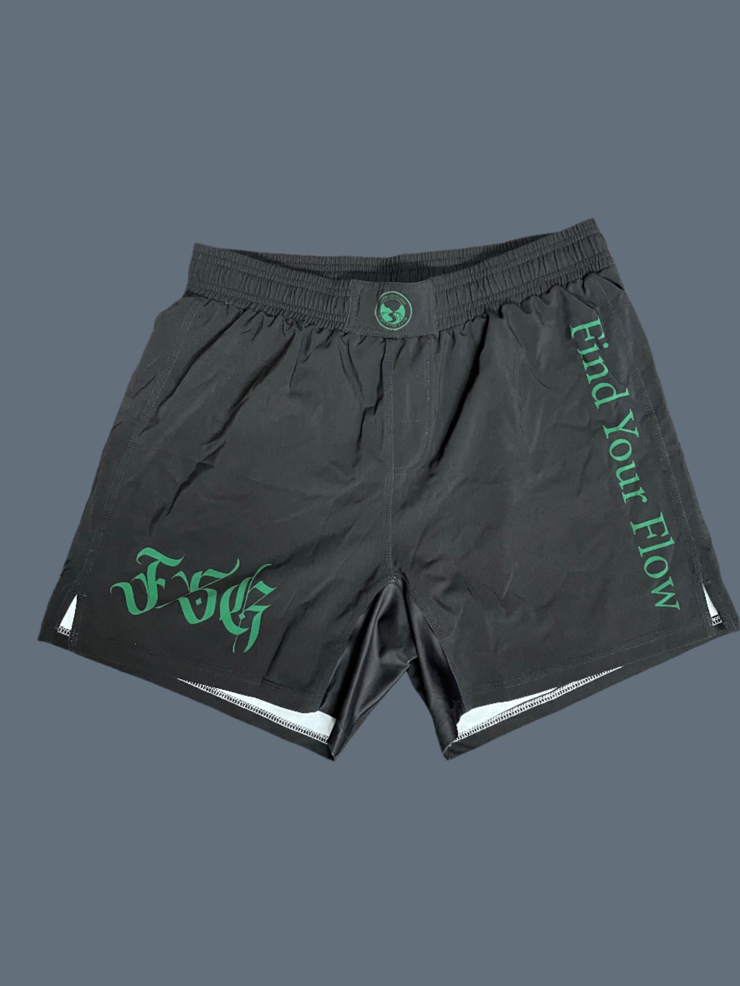 Flow State Mid Length Fight Shorts - Obsidian
