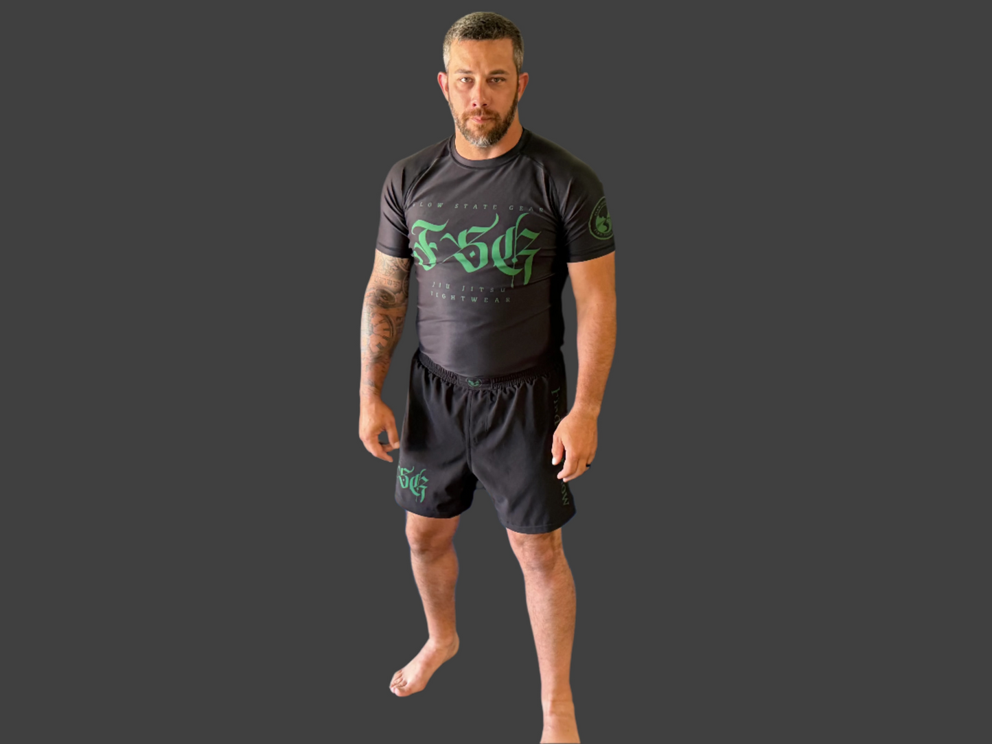 Obsidian Rash Guard and Shorts Combo