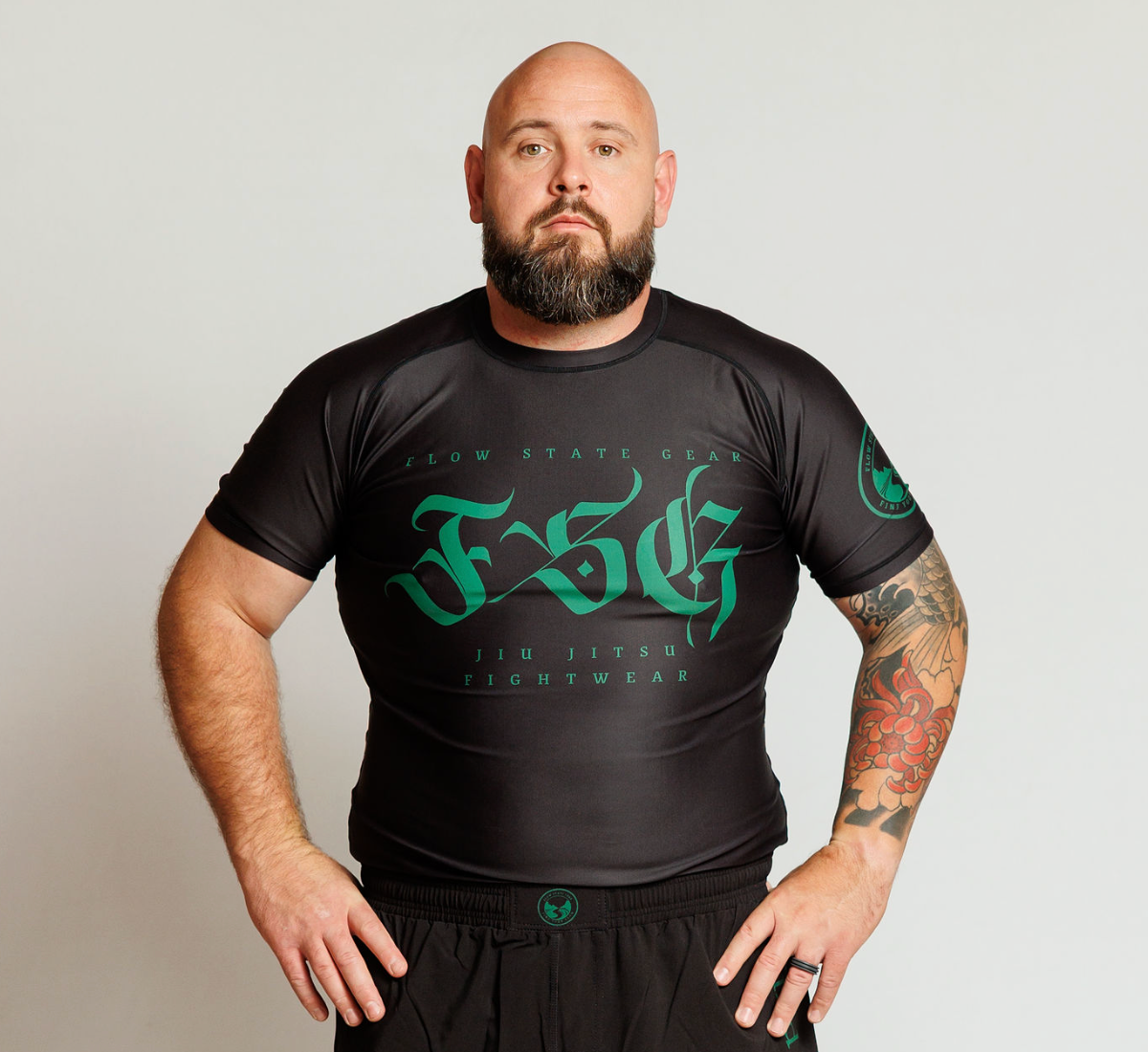 Flow State Athletic Fit Rash Guard - Obsidian