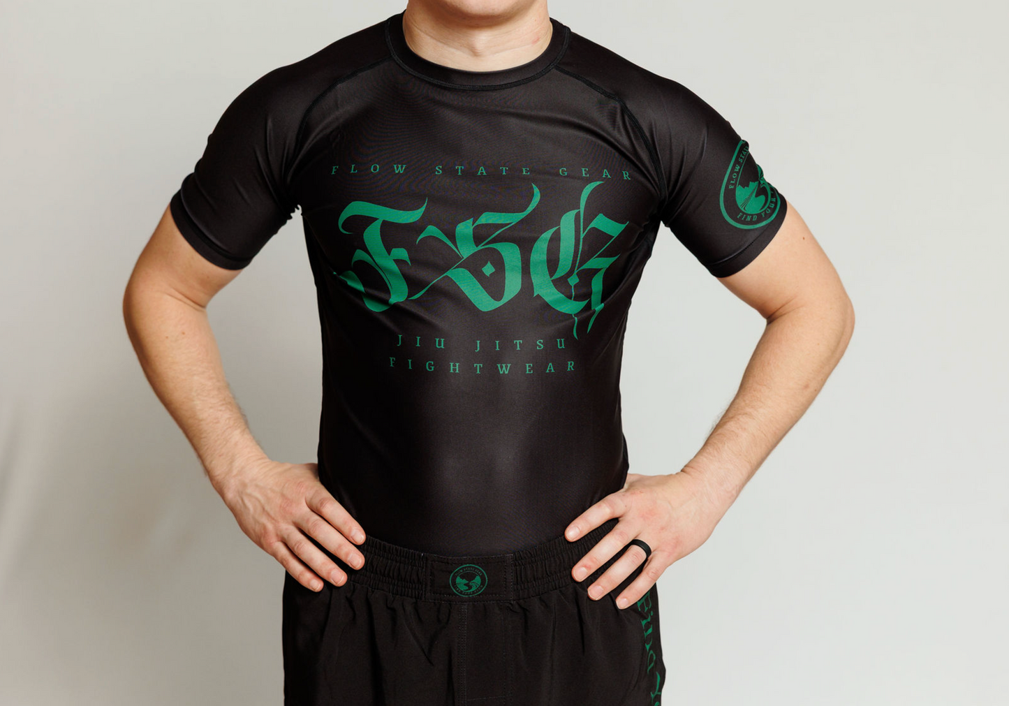Flow State Athletic Fit Rash Guard - Obsidian